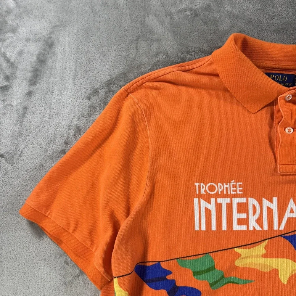 Polo Ralph Lauren Signal Speedboat Polo Shirt Men's XL Orange Classic Fit